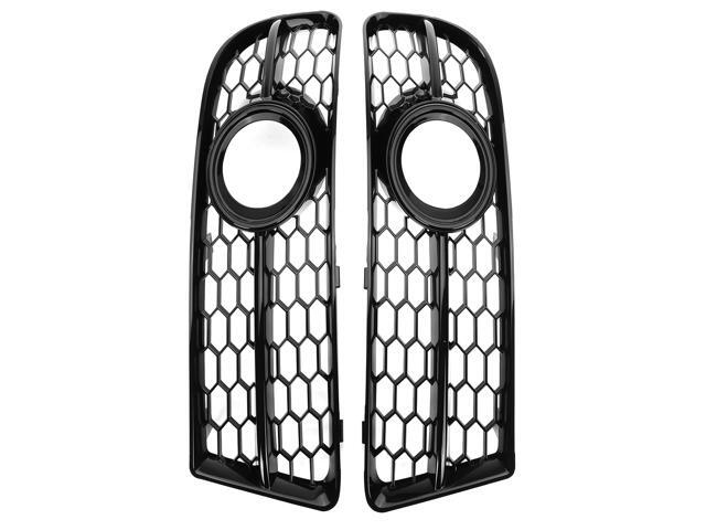 Glossy Black Honeycomb Fog Light Grille Cover For Audi A4 B7 S-Line S4 2005-2008