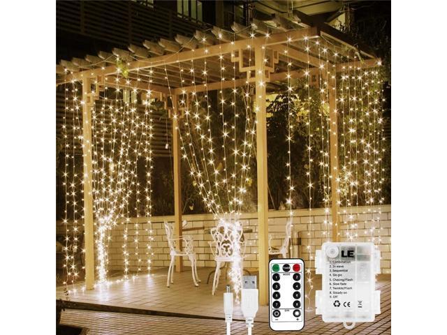 5/10/20M LED Curtain Lights 8 Lighting Modes Multicolor Window Curtain Light-5M/RGB