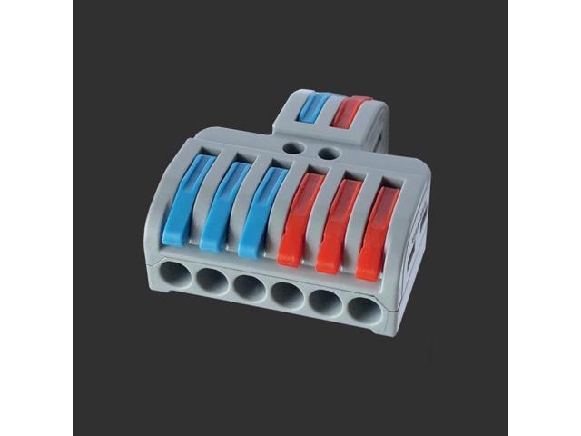LT-623 Wire Connector 2 In 6 Out Wire Splitter Terminal Block Compact Wiring Cable Connector Push-in Conductor