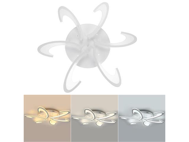 6 Heads Modern LED Acrylic Ceiling Lamp Pendant Light Chandeliers Bedroom+Remote Control-Three colors
