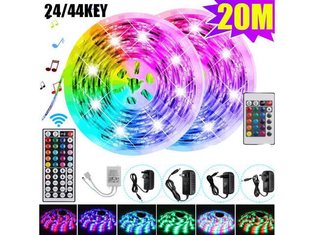 20M 5050 LED Strip Light RGB SMD Tape Ribbon Lamp Stripe Full Kit Non-waterproof 24/44 Keys Remote Controller-AU Plug/44keys