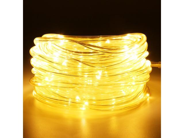 10M 100LED Outdoor Tube Rope Strip String Light RGB Lamp Xmas Home Decor Lights with EU Plug-Warm White