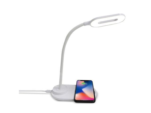 Quick Wireless Charging LED Table Desk Lamp Portable Eye Protect 360 Degree Flexible Touch Control Night Light-Blue