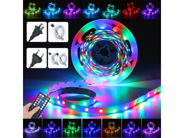 5/10M LED Strip Light 12V US / EU Power Full Kit SMD 44 Key Remote RGB 3528-10M/US Plug