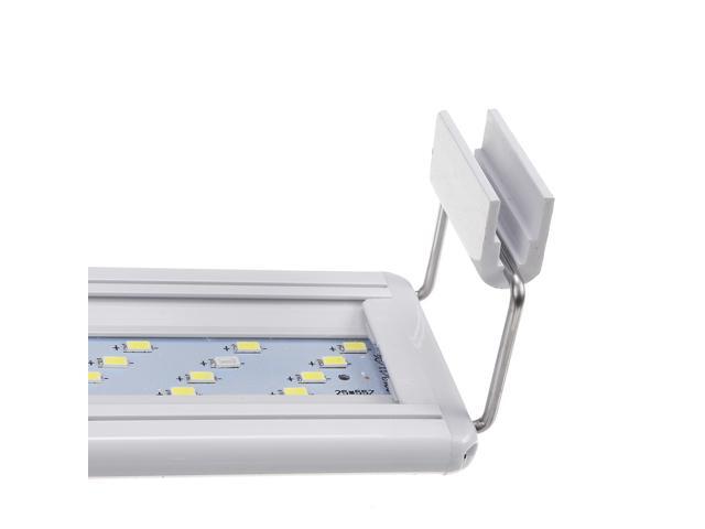 8W LED Fish Tank Light 30CM Aquarium Bracket Clip Light Aquarium Lighting Extendable Aquatic Plant Light for 30-40cm Fish Tank-US Plug