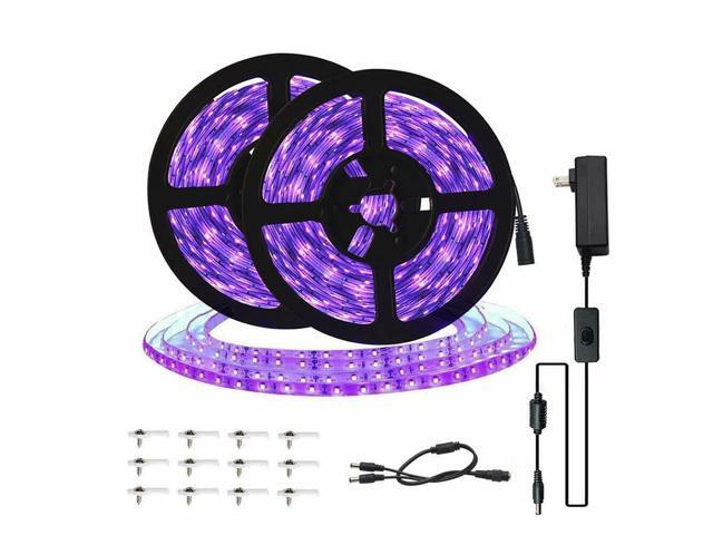 10M LED String Light UV Ultraviolet Flexible Purple 33ft Black Light 60LED/1M-US Plug/No