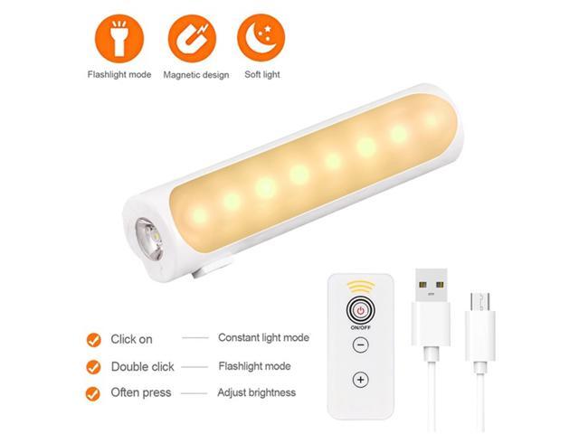 2 in 1 LED Night Light Flashlight USB Charging Wireless Closet Carbinet Light Motion Sensor Automatic Opening Dimmable for Bedroom Staircase Room