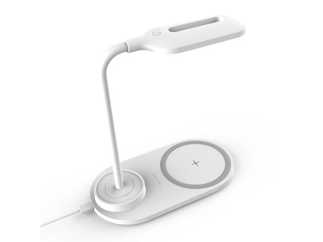 Quick Wireless Charging LED Table Desk Lamp Portable Eye Protect 360 Degree Flexible Touch Control Night Light-White