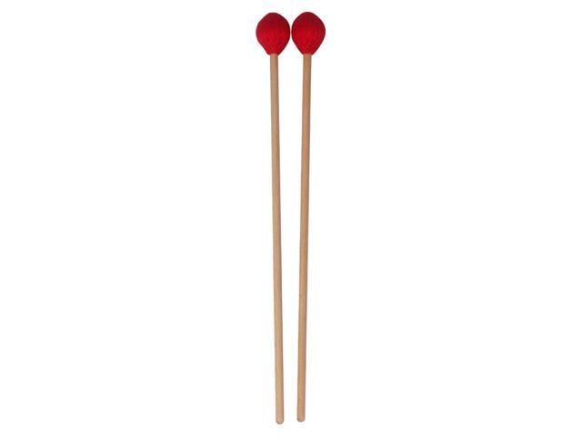 Yarn Head Medium Hard with Maple Handle Medium Keyboard Marimba Mallets-Red