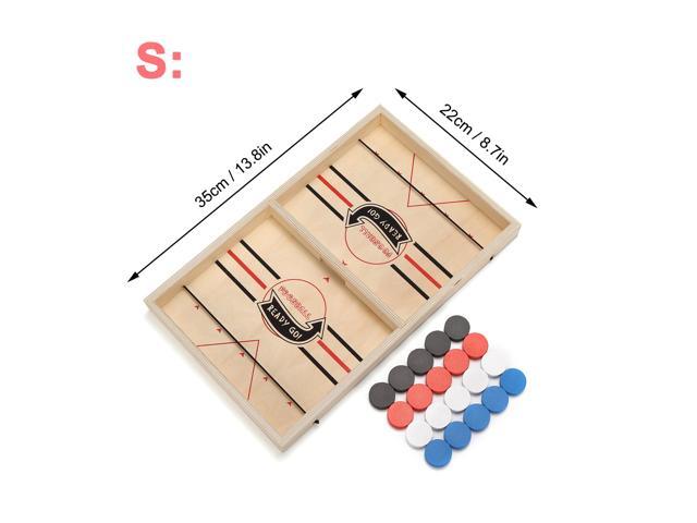 Wooden Chess Bouncing Hockey Puzzle Two-Player Parent-kid Interactive Board Game Set Educational Toy for Leisure Picnic Family Activity-S