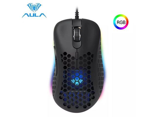 AULA F810 Gaming Mouse Backlit RGB LED 6400 dpi 6 Keys Custom Programable Ergonomic USB Optical Game Mice Desktop Laptop PC Wired Gaming Mouse