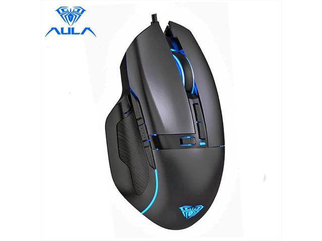 AULA F808 Gaming Mouse RGB LED Backlit 4200 dpi 10 Keys Custom Programmable Custom Weight Ergonomic USB Optical Game Mice Gamer Desktop