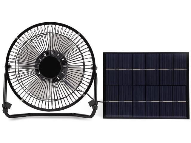 Huhushop Car Cooling Fan USB Solar Powered Portable Fan for Cooling Ventilation Caravan Camping Home Office Outdoor Traveling52W
