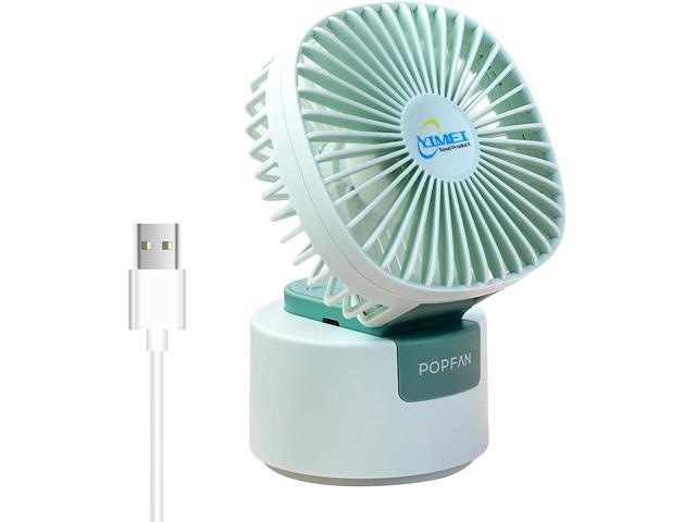 Yimei Desk Fan Handeld Fan 2 in 1 Mini Fan with 60° Rotating Base 3 Speed Fast Air 120° Up/Down Adjustment Personal Fan for Office Camping