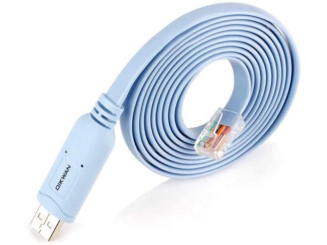 NeweggBusiness - Cisco Console Cable USB to RJ45 Console Cable with chip with Cisco Ubiquity LINKSYS TP-Link Routers/Switches for Laptops in Windows Mac Linux