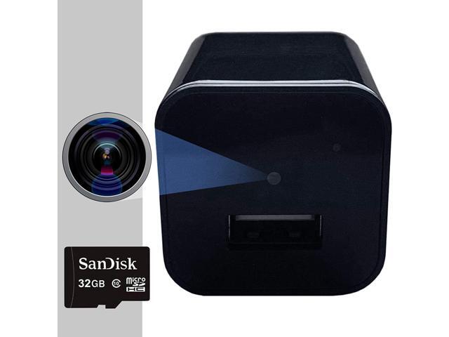 Spy Camera Charger - Hidden Camera - 32 GB SD Card Included - Premium Pack - Hidden Spy Cam - Hidden Nanny Cam - Mini Spy Camera 1080p - Hidden Cam
