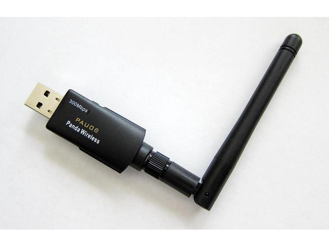 Panda Wireless PAU06 300Mbps Wireless N USB Adapter - w/High Gain Antenna - Win XP/Vista/7/8/10 Mint Ubuntu MX Linux Manjaro Fedora Centos Kali