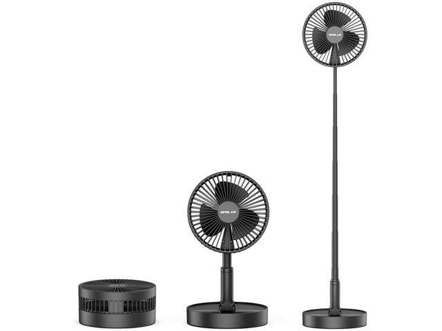 OPOLAR 7200mAh Rechargeable Battery Operated Foldaway Fan Adjustable Standing Height Quiet USB Personal Pedestal Fan Portable for Home Office