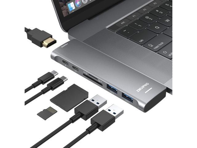 USB C Adapters for MacBook Pro 2020 MacBook Pro USB Adapter MacBook HDMI Multiport Dongle for MacBook Pro Air 2020-2018 with 4K HDMI 2 USBB 30