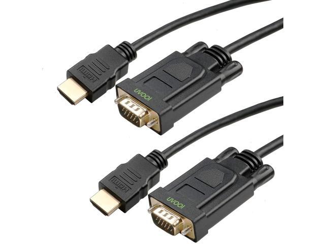HDMI to VGA Cable 6ft 2-PackUN-Bidirectional Male HDMI to VGA Male Computer Monitor Cable Cord 1080P Compatible for Computer Switch Player Game and