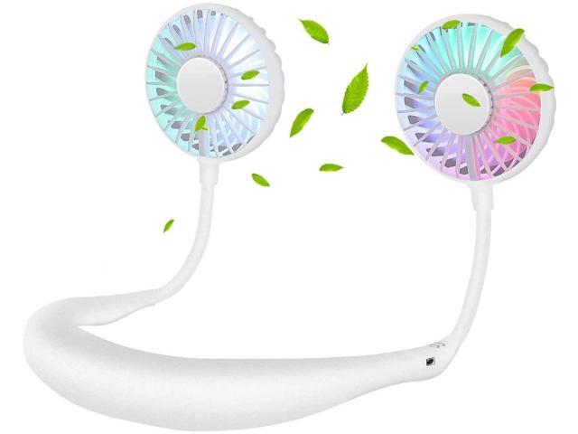 Searea Portable Neck Fan Hands Free Personal Mini USB Rechargeable Sports Neckband Fan with 3 Speed 360 Degree Adjustable Low Noise for Home Office