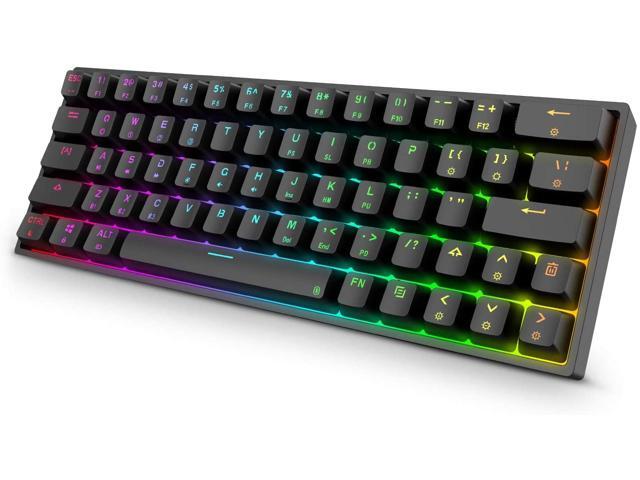 GIM KB-64 60% Mechanical Gaming Keyboard 64 Keys RGB Backlit Hot Swappable Wired Keyboard with Full Keys Programmable (Gateron Optical Blue Switch)