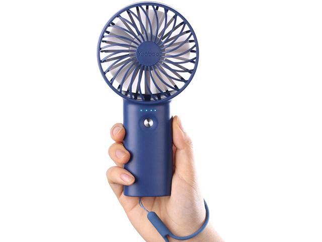 Portable Fan Handheld Yoobao Small USB Fan 5000mAh Rechargeable Personal Fan 7-26 Hours Long Working Time with 3 Speeds & Hand Rope for Home Office