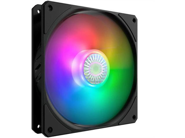 Cooler Master SickleFlow 140 V2 ARGB Square Frame Fan Individually Customizable LEDs Air Balance Curve Blade Design Sealed Bearing PWM Control for