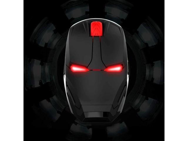 Iron Man Mouse Ergonomic Wireless Mouse 24G Portable Mobile Computer Mouse with USB Receiver Click Silent Mouse for Computer MacBook Notebook PC
