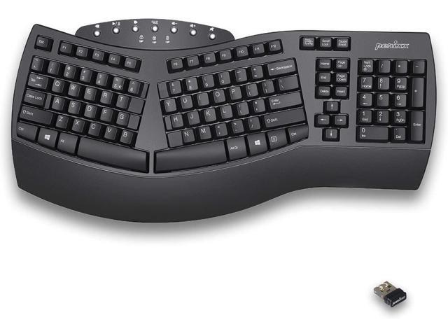 Perixx Periboard-612 Wireless Ergonomic Split Keyboard with Dual Mode 24G and Bluetooth Feature Compatible with Windows 10 and Mac OS X System