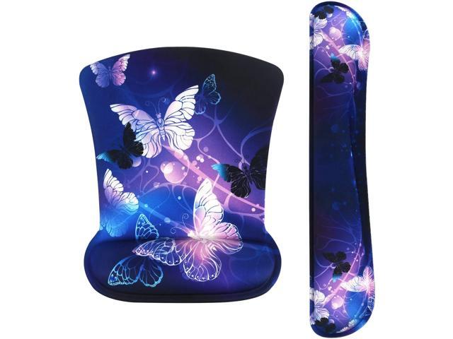 iLeadon Keyboard Wrist Rest Pad and Mouse Wrist Rest Support Mouse Pad Set Non Slip Rubber Base Wrist Support with Ergonomic Raised Memory Foam for