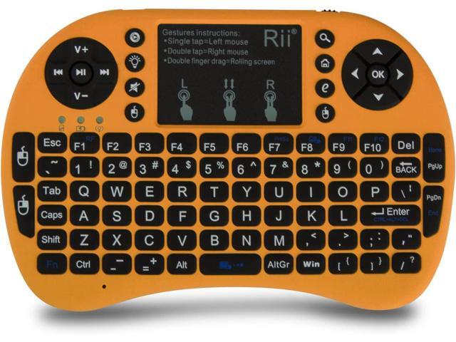 (Upgraded) Rii 24GHz Mini Wireless Keyboard with Touchpad&QWERTY Keyboard LED Backlit Portable Keyboard Wireless for