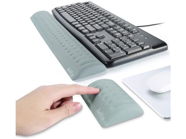 Aelfox Memory Foam Keyboard Wrist Rest & Mouse Pad Wrist Support Ergonomic Design for Office Home Office Laptop Desktop Computer Gaming Keyboard (Gray)