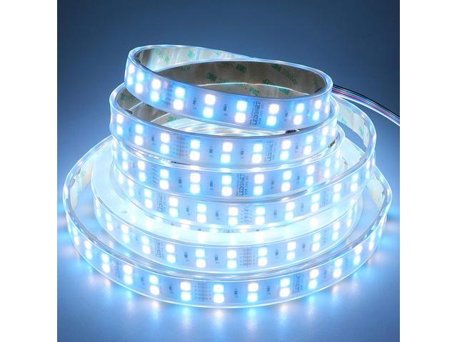LEDENET Double Row DC 24V 600LEDs/spool 5m RGB Cold White (6500k-7000K) 5050 SMD Waterproof RGBW LED Strip Lights in Silicone sleeving IP67 for