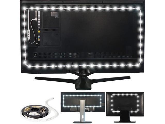 Luminoodle USB Bias Lighting - LED TV Backlight Strip - Ambient Home Theater Light TV Accent Lighting to Reduce Eye Strain Improve Contrast - White