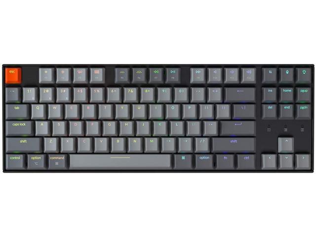 Keychron K8 Hot-swappable Wireless Bluetooth 51/Wired USB Mechanical Gaming Keyboard Tenkeyless 87 Keys RGB Backlight Computer Keyboard Gateron