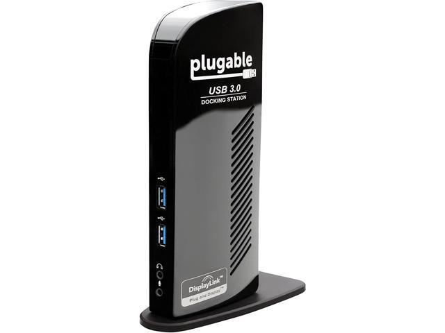 Plugable USB 30 Universal Laptop Docking Station for Windows (Dual Video HDMI & DVI/VGA Gigabit Ethernet Audio 6 USB Ports) (Renewed)