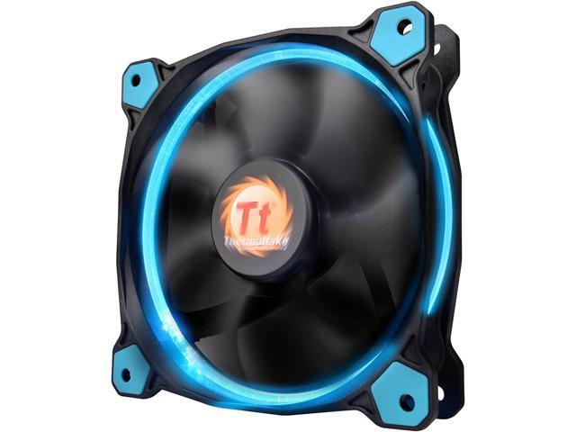 Thermaltake Riing 12 Series Blue High Static Pressure 120mm Circular LED Ring Case/Radiator Fan with Anti-Vibration Mounting System Cooling