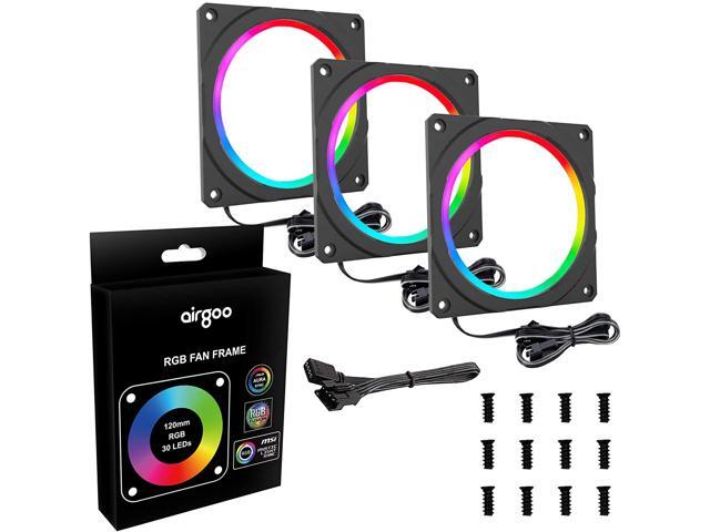 RGB Case Fan Frame High Density LEDs RGB Lighting Frame for 120mm PC Case Fan Compatible with 12V 4-Pin RGB LED headers for ASUS Aura RGB MSI