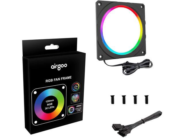 RGB Case Fan Frame High Density LEDs RGB Lighting Frame for 120mm PC Case Fan Compatible with 12V 4-Pin RGB LED headers for ASUS Aura RGB MSI