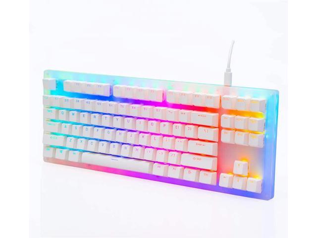 Womier K87 Mechanical Gaming Keyboard 60% Hot Swappable Keyboard Partitioned RGB Backlit Compact 87 Keys for PC PS4 Xbox One Mac (Yellow SwitchWhite)