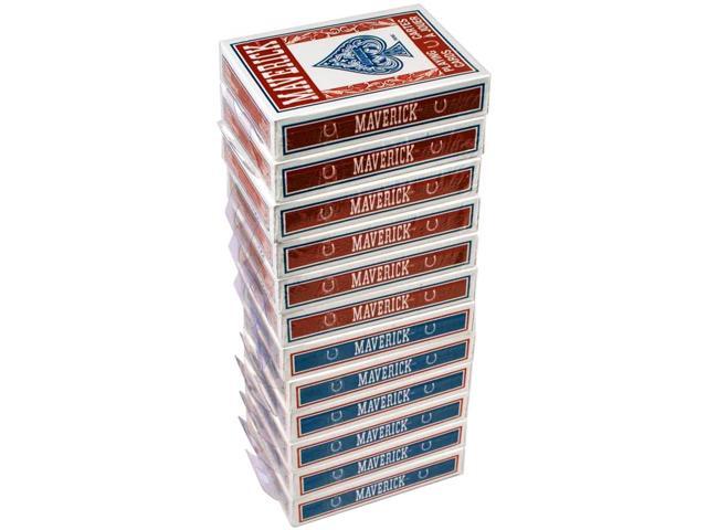 Maverick Standard Playing Cards 12 Pack Poker Size Standard Index 12 Decks of Cards (6 Blue and 6 Red) Blackjack Euchre Canasta Pinochle Card Game