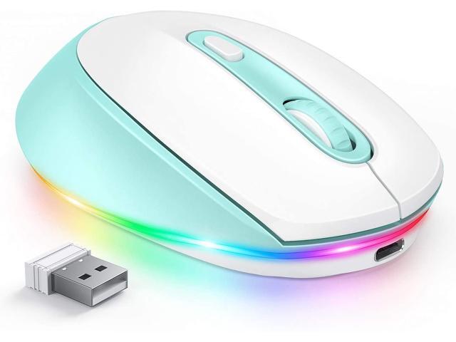 LED Wireless Mouse seenda Ultra Silent Rechargeable Light Up Mouse with USB Receiver Comfortable Cordless Mice and 3 Adjustable DPI for Kids Laptop
