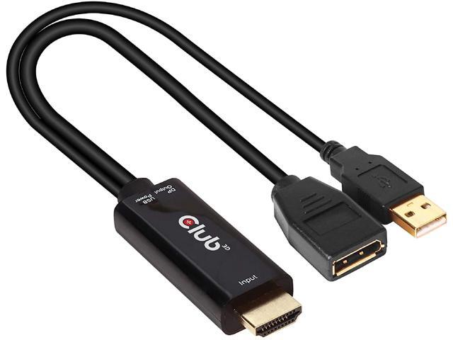 Club 3D 4K 60Hz HDMI to DisplayPort Video Adapter w/USB Power - HDMI 20 (Male) to DP 12 (Female) Active Monitor Converter (CAC-1331)