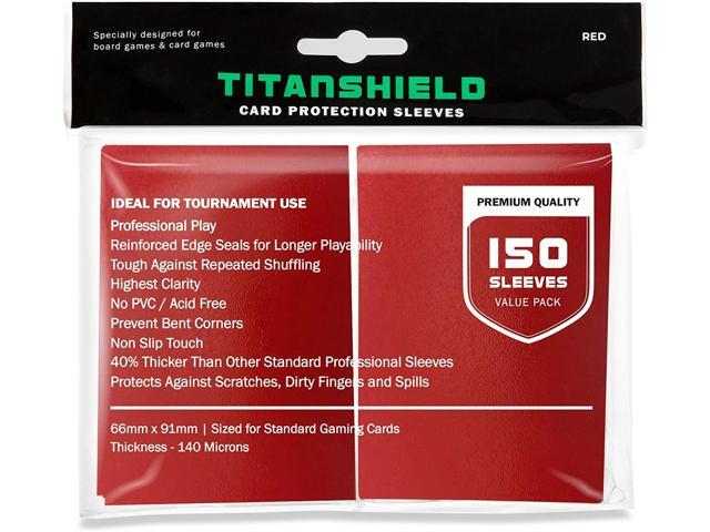 TitanShield (150 Sleeves/Red Standard Size Board Game Trading Card Sleeves Deck Protector for Magic The Gathering MTG Pokemon
