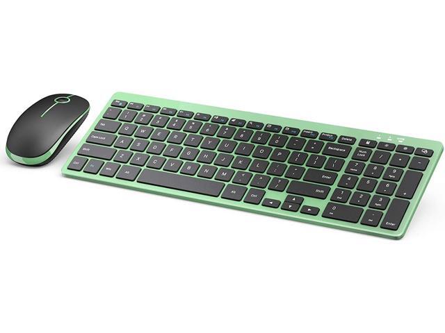 Wireless Keyboard and Mouse Jelly Comb 24G Ultra Slim Wireless Keyboard Mouse Combo with 12 Multi-Media Keys and Auto Sleep for