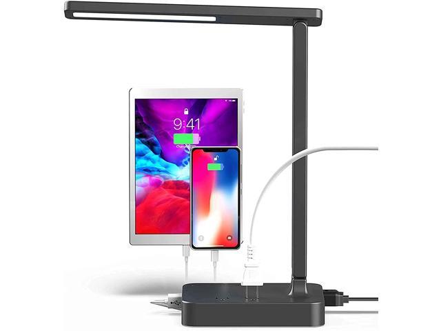 COZOO LED Desk Lamp with 3 USB Charging Ports and 2 AC Outlets3 Color Temperatures & 3 Brightness Levels Touch/Memory/Timer Function10W Eye