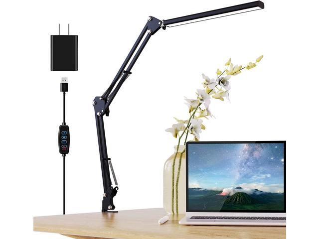 Desk Lamp with ClampAepto LED Swing Arm Table Lamps10W Eye-Care Dimmable Architect LightAdjustable 3 Color TemperatureMemory Function Clip on Task