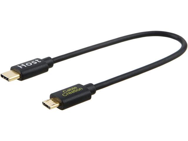 USB C to Micro USB OTG Cable CableCreation 065ft Short Type C Cord Compatible Galaxy S8/S8 Plus Google Pixel 2 XL & Android Phones Color Black