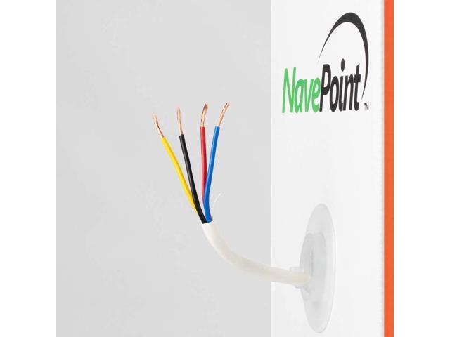 NavePoint 250ft in Wall Audio Speaker Cable Wire CL2 16//4 AWG Gauge 4 Conductor Bulk White
